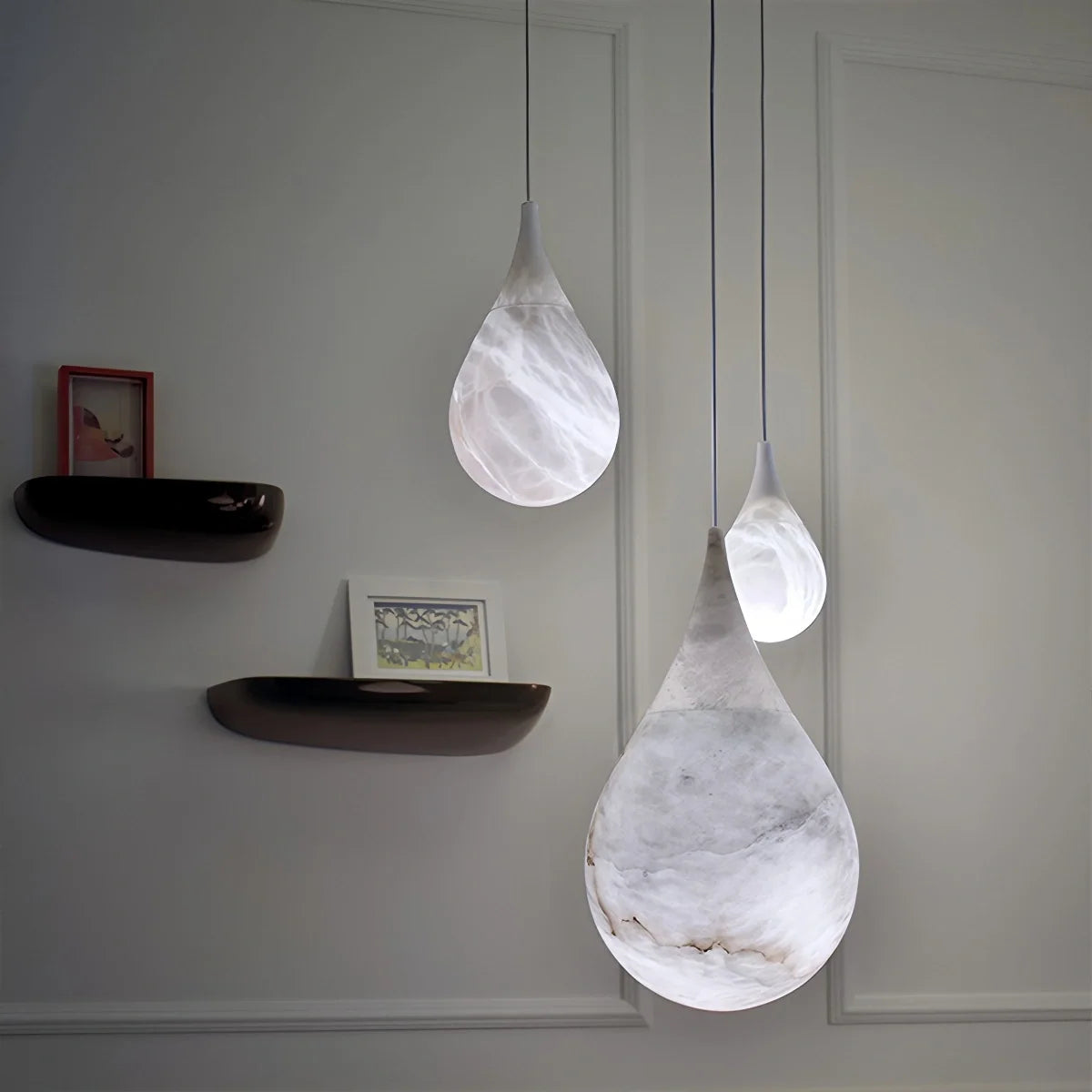 Creative Waterdrop Spanish Alabaster Pendant Light – Alabaster detail 10