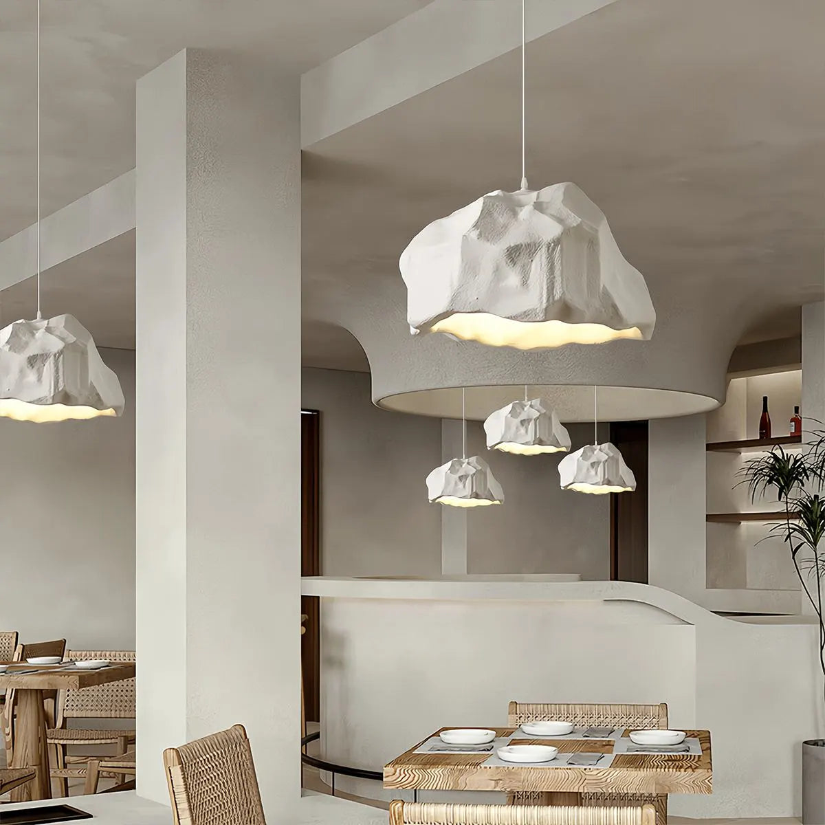 Creative Rock Shaped Pendant Light for Dining Room – detail 5
