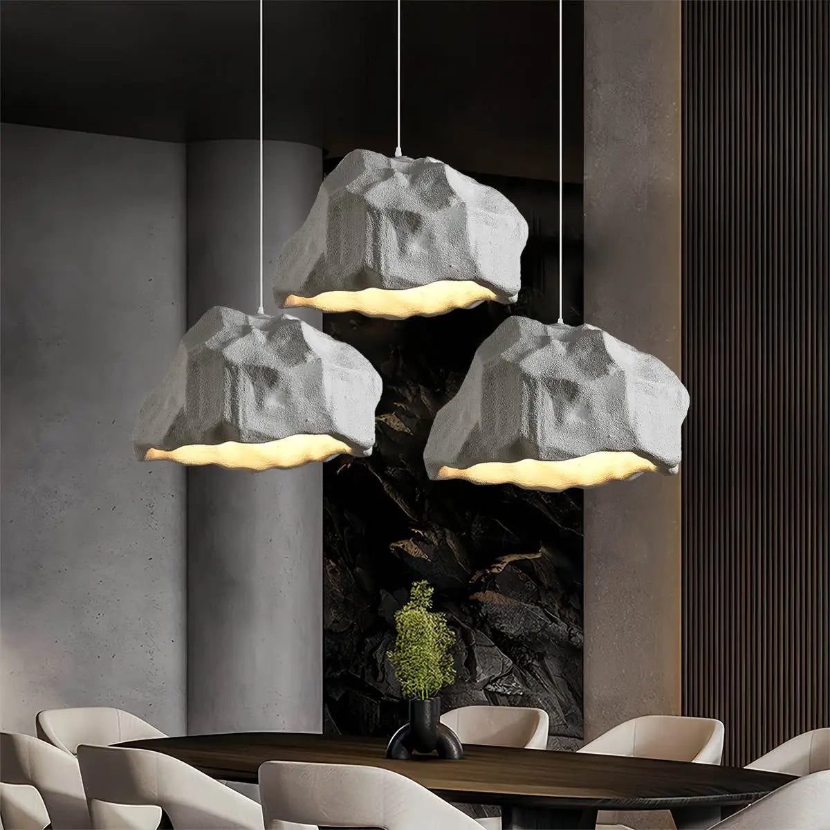 Creative Rock Shaped Pendant Light for Dining Room – detail 12