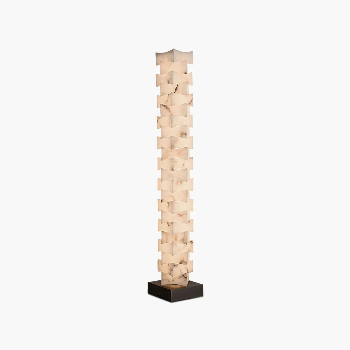 Creative Stacked Spanish Alabaster Squares Floor Lamp