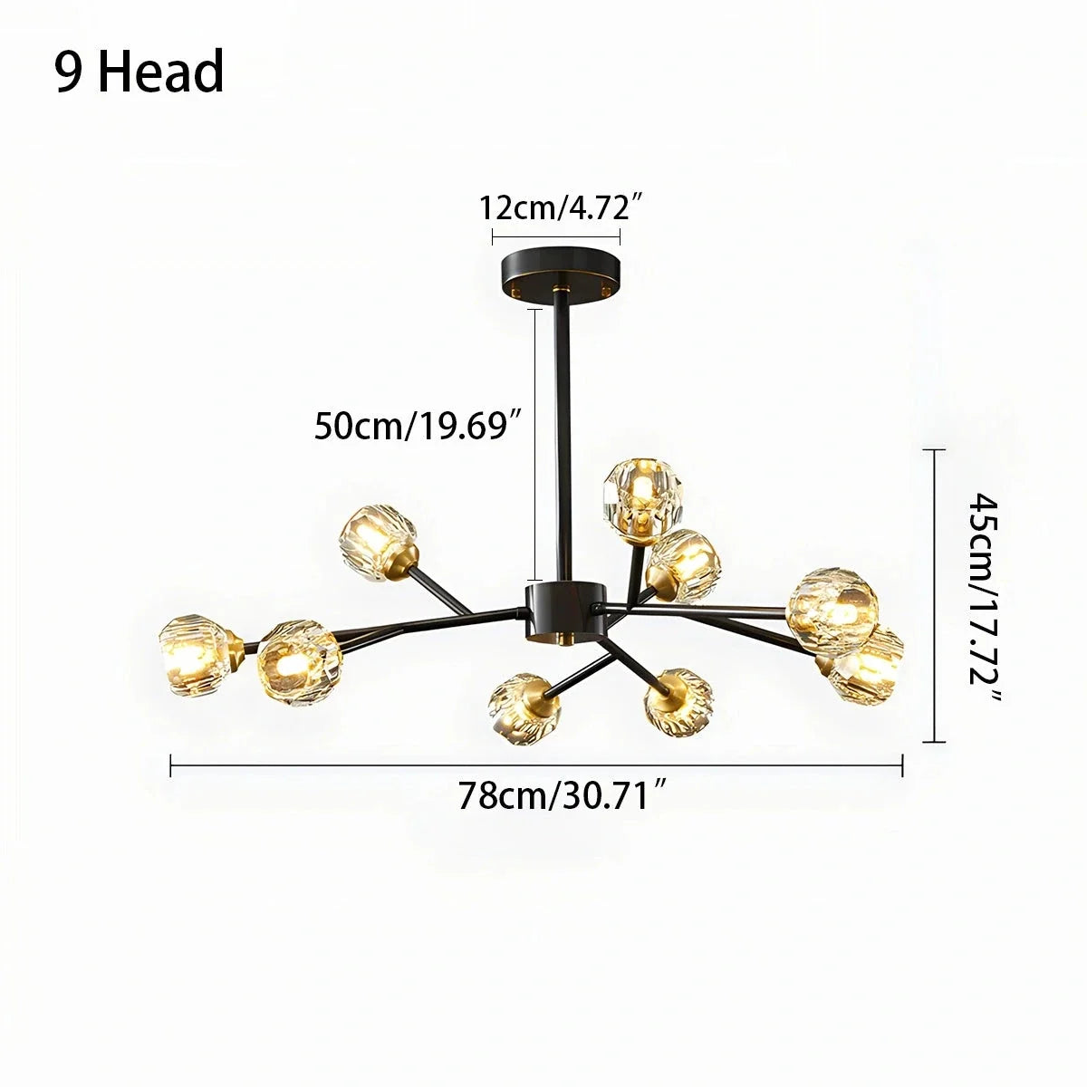 Crystal Ball Round Cluster Chandelier – Crystal detail 34