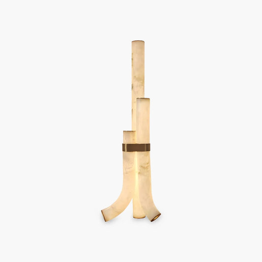 Copper & Natural Spanish Alabaster Piped Floor Lamp