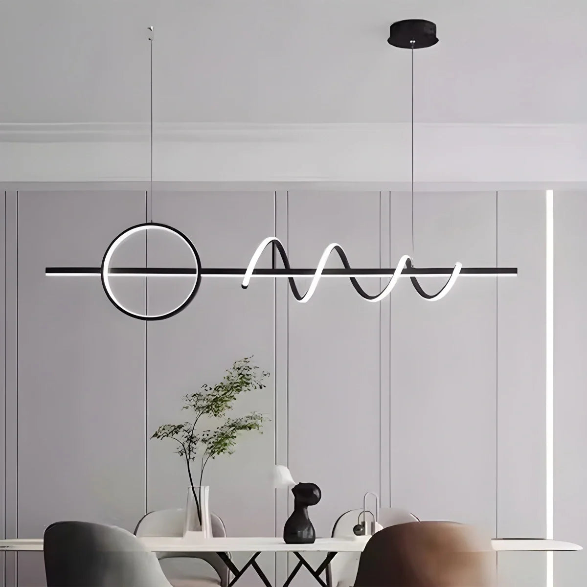 LED Minimalist Long Pendant Light for Kitchen Island – detail 5
