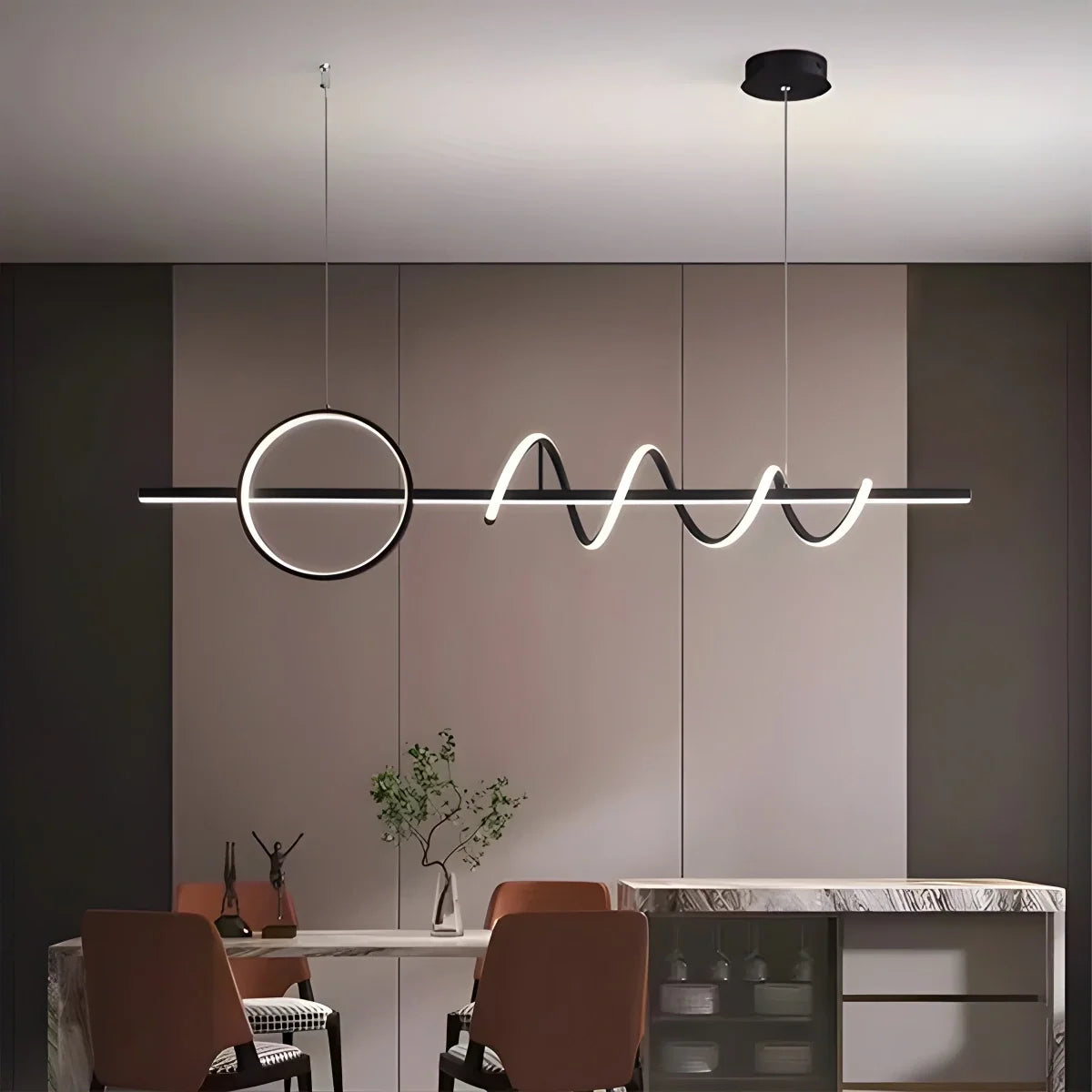 LED Minimalist Long Pendant Light for Kitchen Island – detail 6