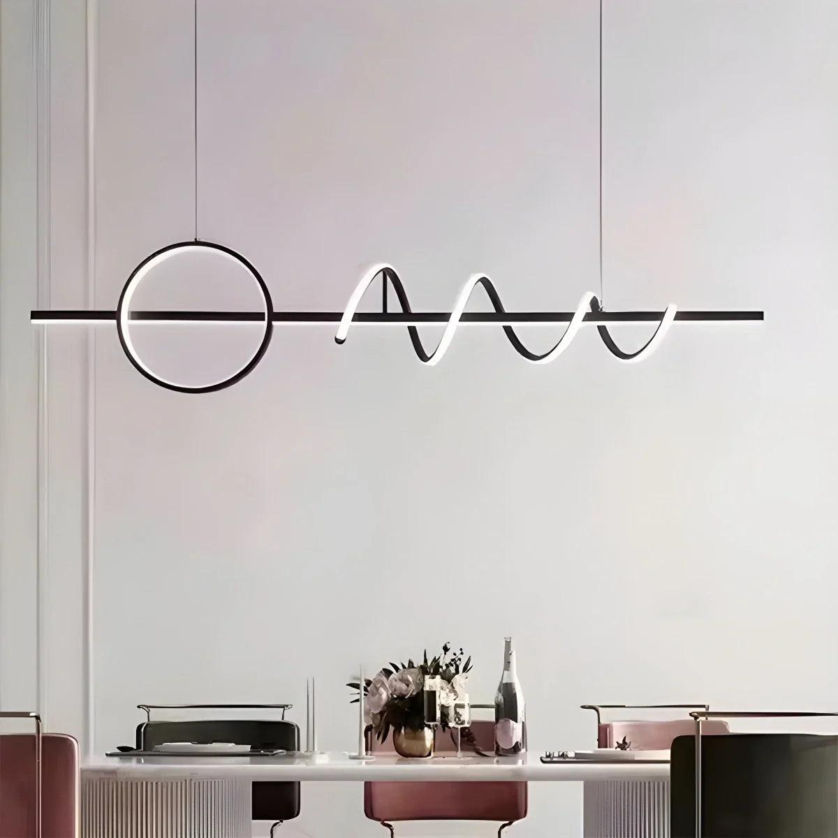 LED Minimalist Long Pendant Light for Kitchen Island – detail 7