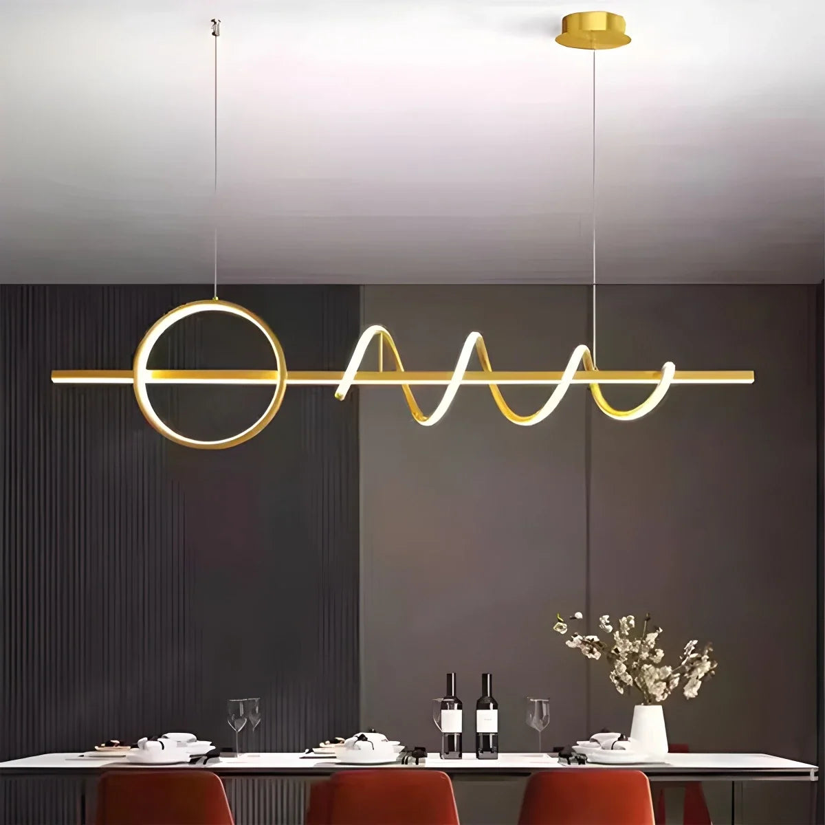 LED Minimalist Long Pendant Light for Kitchen Island – detail 13