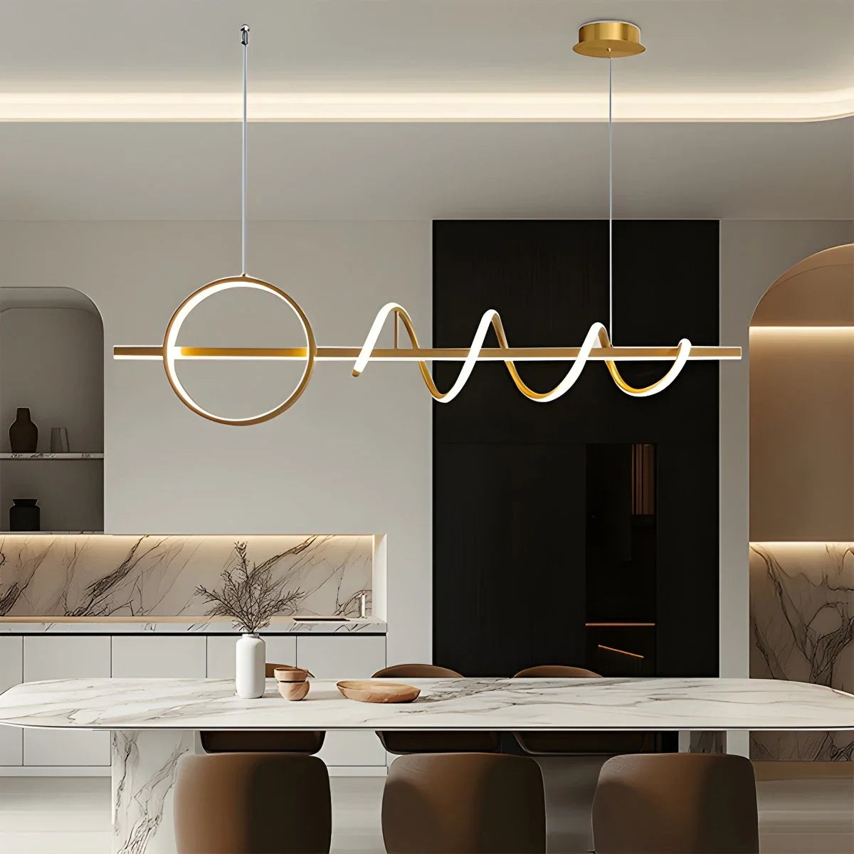LED Minimalist Long Pendant Light for Kitchen Island – detail 16