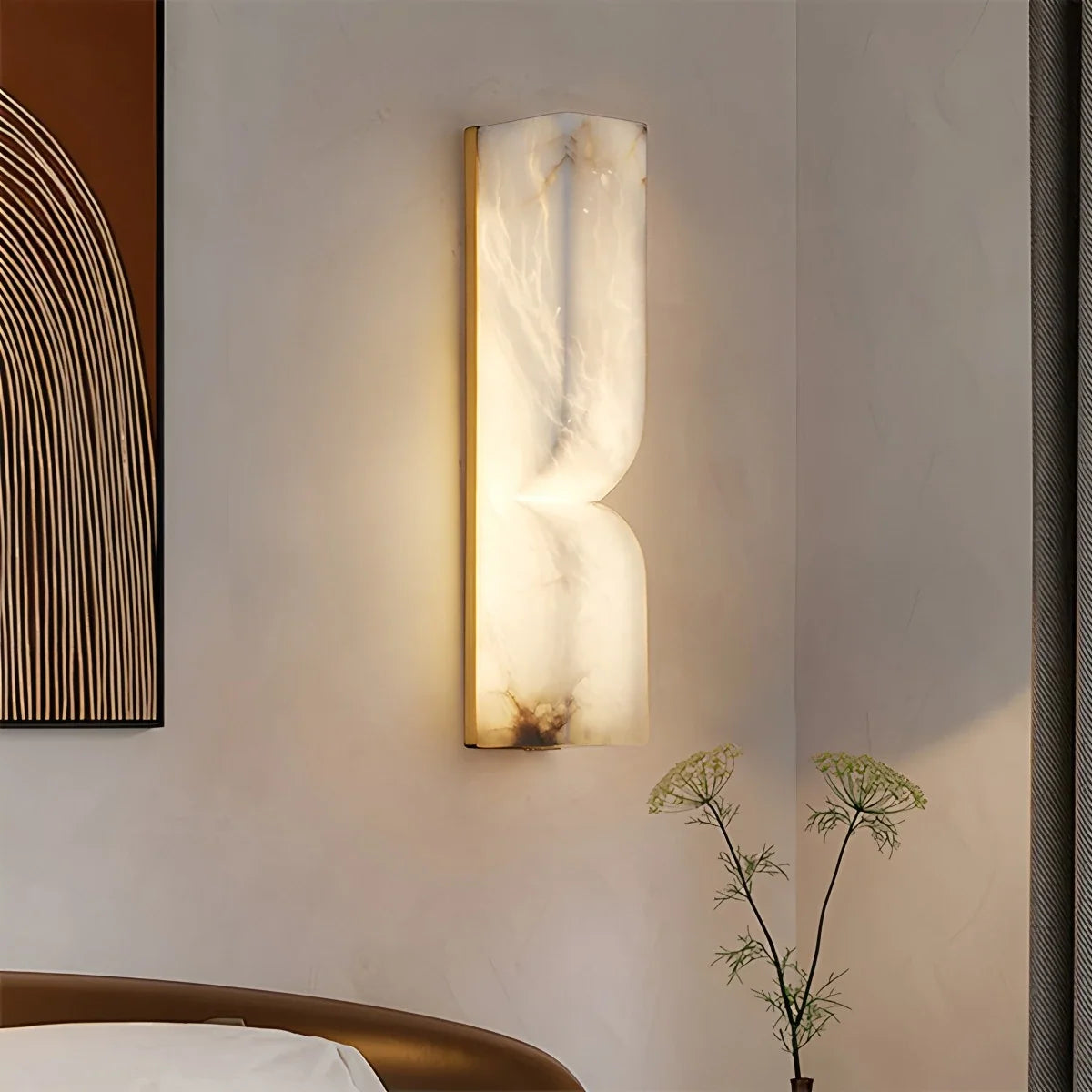 Light Spanish Alabaster Wall Sconce for Hallway – Alabaster detail 2