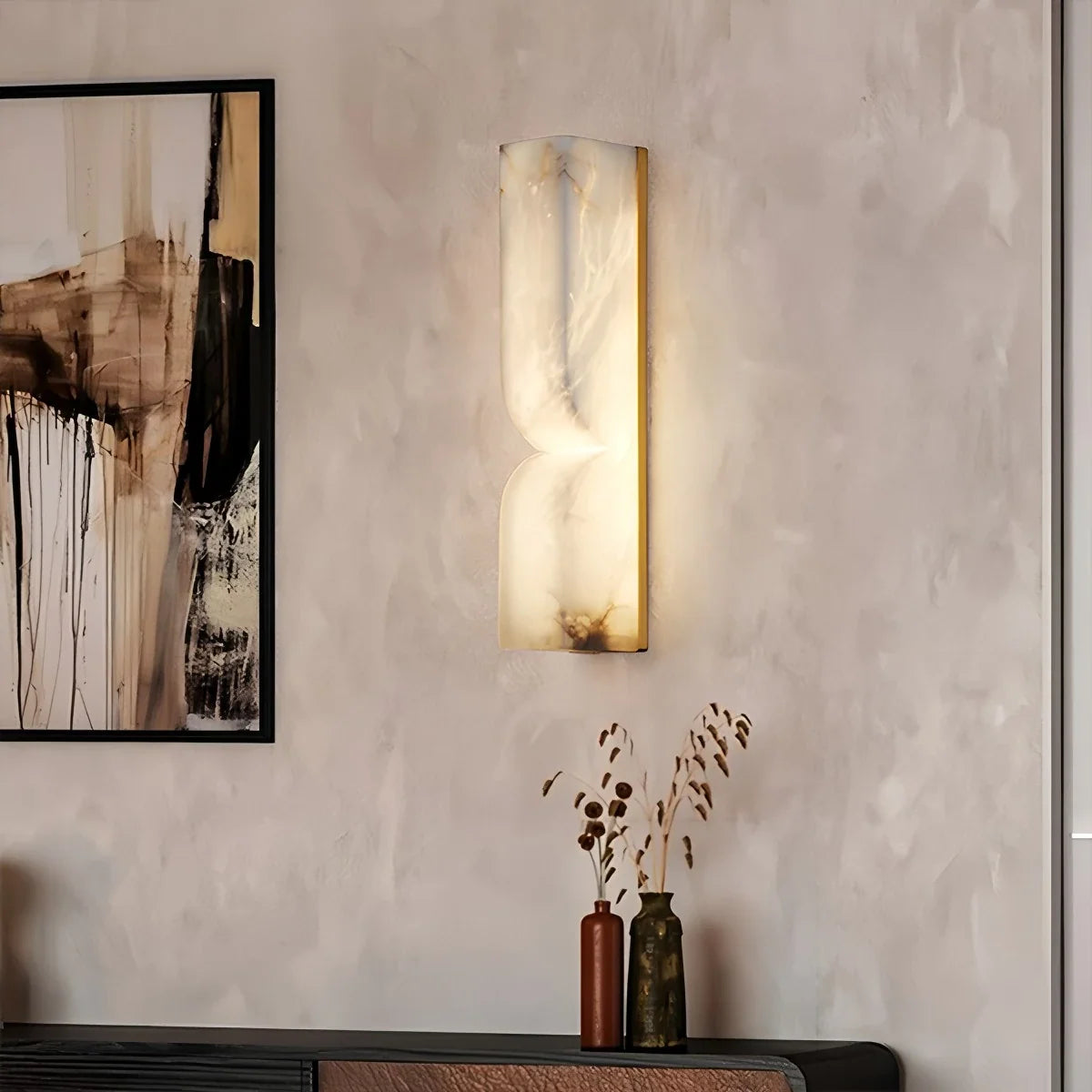 Light Spanish Alabaster Wall Sconce for Hallway – Alabaster detail 5