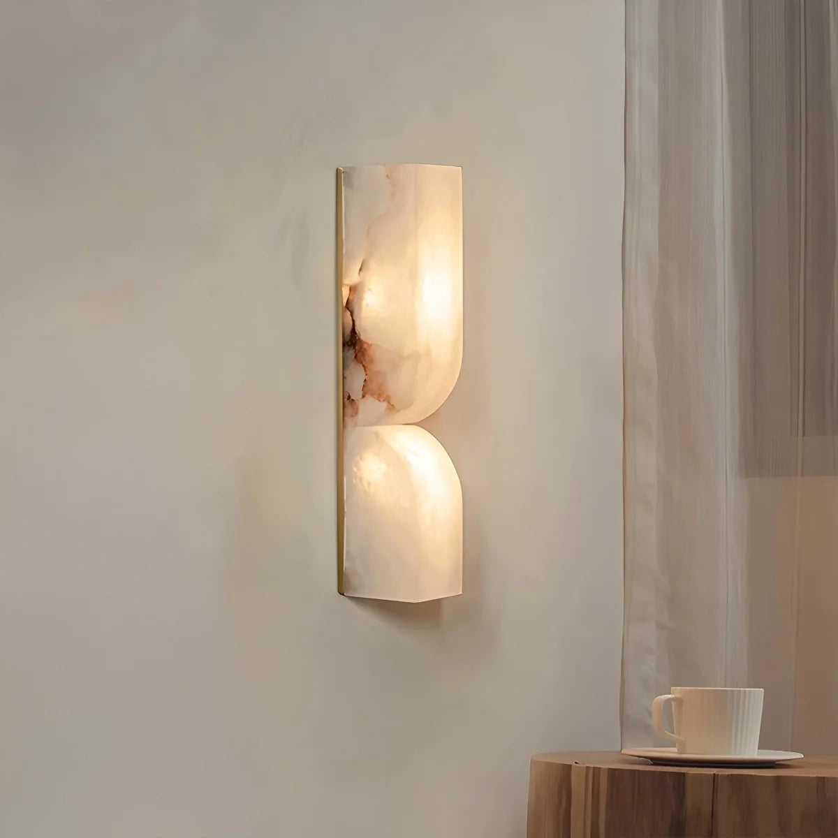 Light Spanish Alabaster Wall Sconce for Hallway – Alabaster detail 7