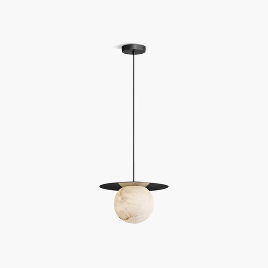 Spherical Natural Spanish Alabaster Pendant Light