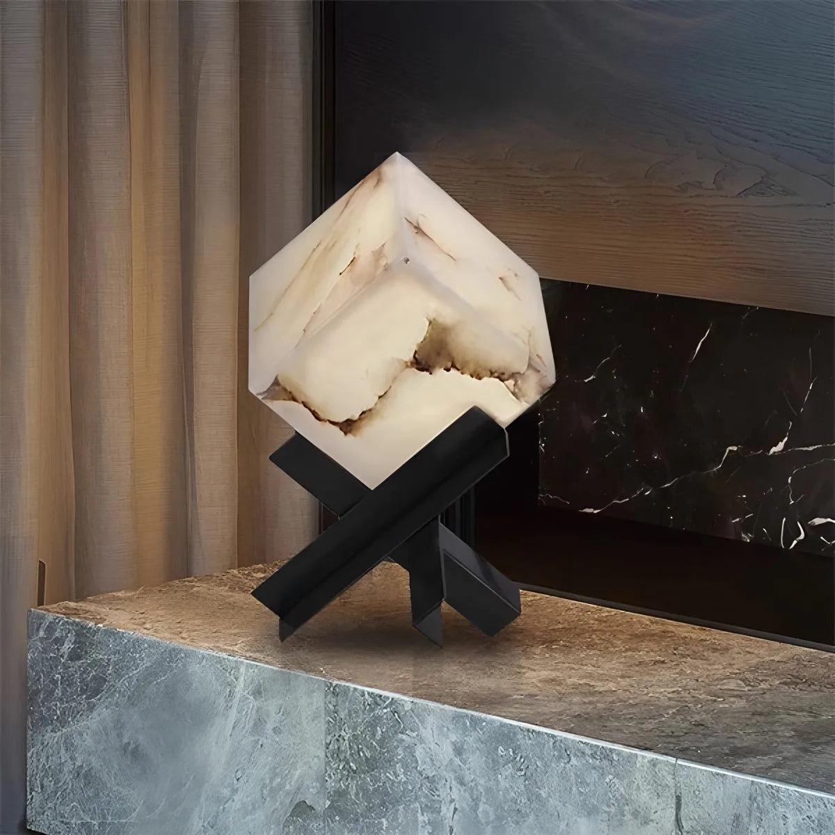 Light Study Square Spanish Alabaster Table Lamp – Alabaster detail 8