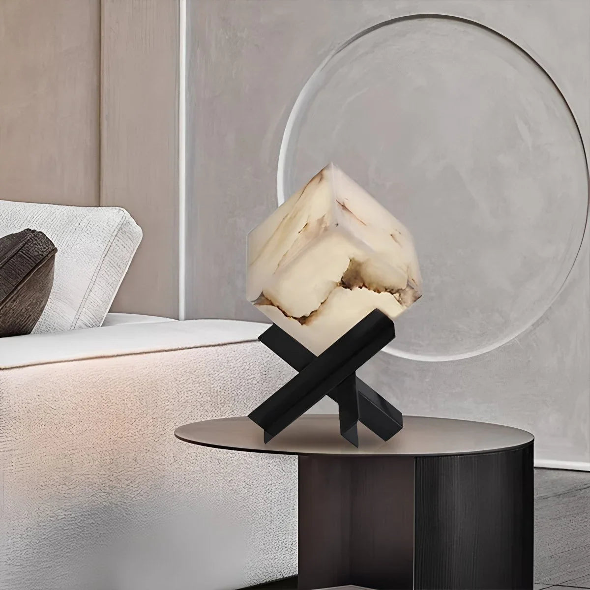 Light Study Square Spanish Alabaster Table Lamp – Alabaster detail 5