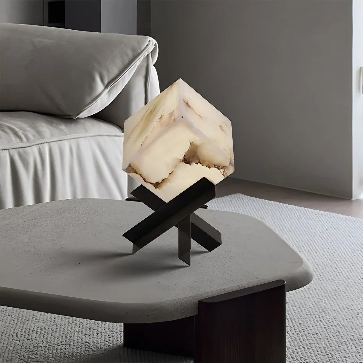 Light Study Square Spanish Alabaster Table Lamp – Alabaster detail 6