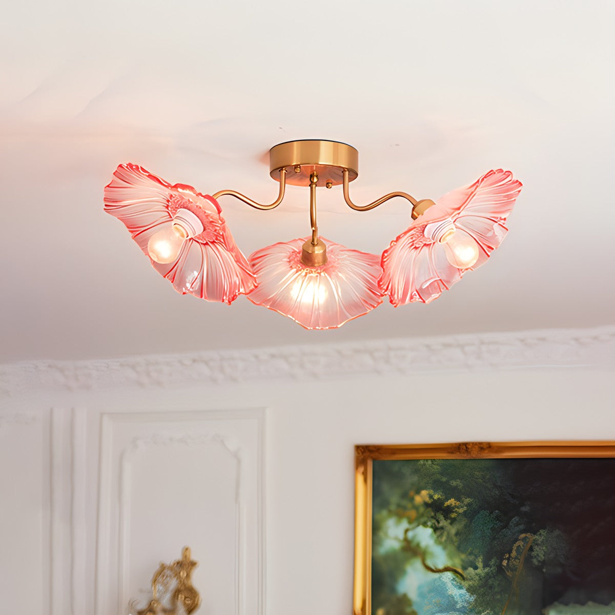 Lotus Leaf Glass Ceiling Lamp for Living Room – Glass detail 20