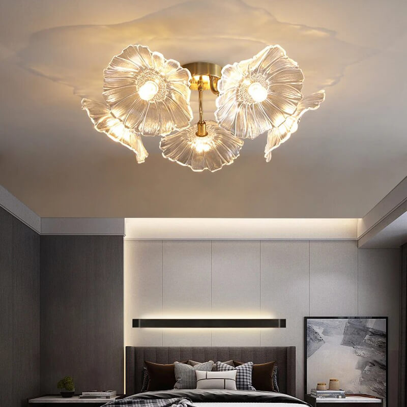 Lotus Leaf Glass Ceiling Lamp for Living Room – Glass detail 6