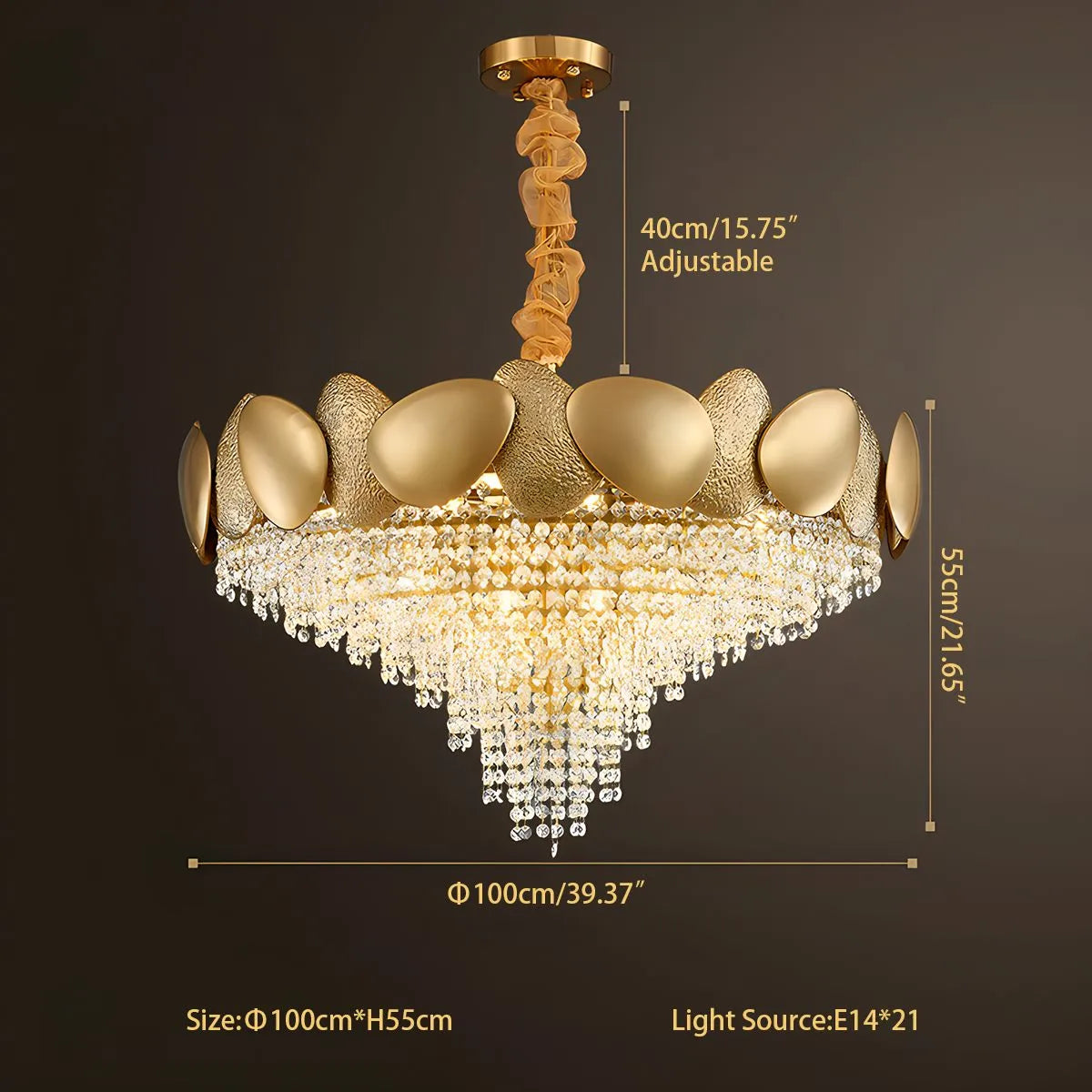 Luxurious Crystal Golden Chandelier – Crystal detail 12