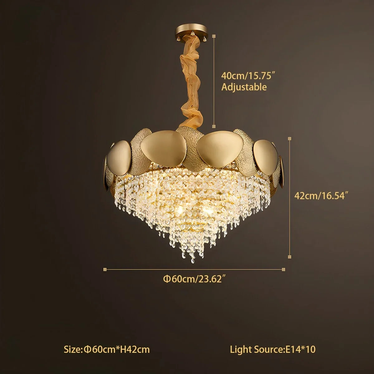 Luxurious Crystal Golden Chandelier – Crystal detail 5