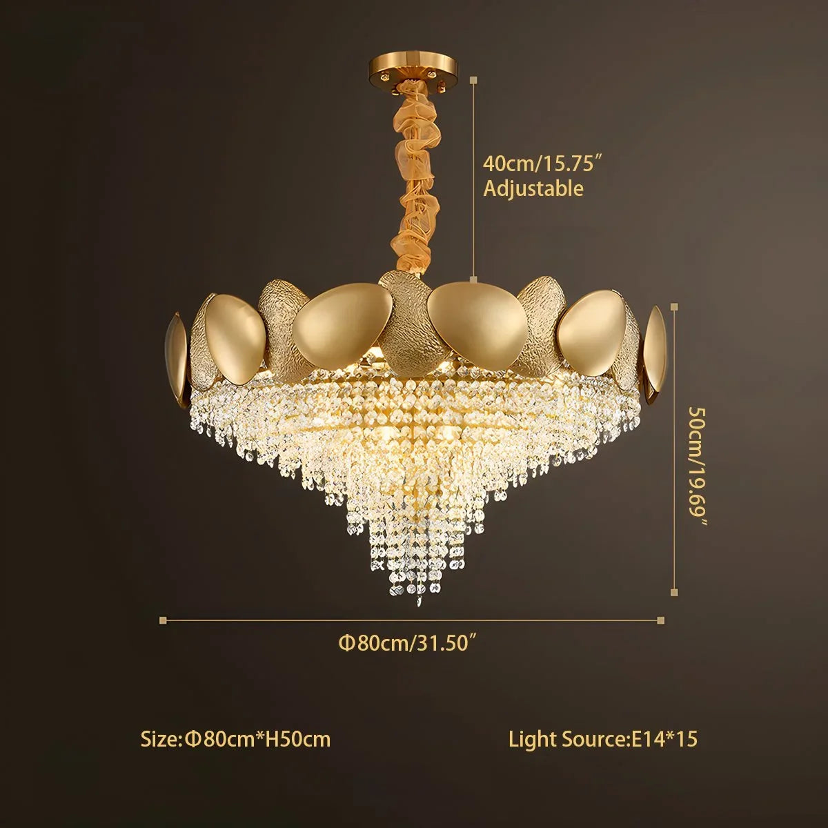 Luxurious Crystal Golden Chandelier – Crystal detail 11