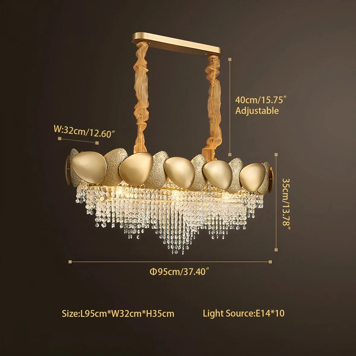 Luxurious Crystal Golden Chandelier – Crystal detail 15