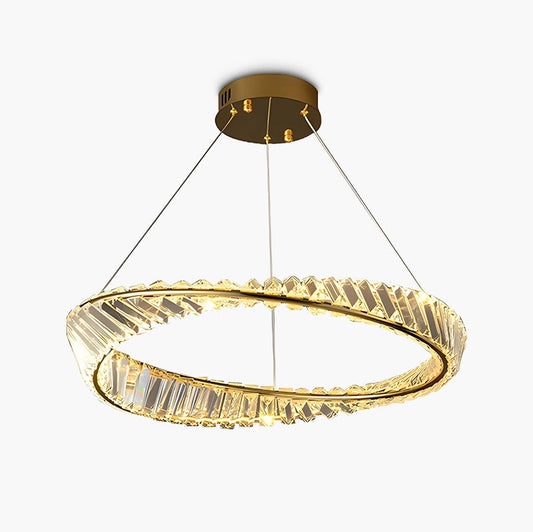 Modern Metal Glass Ring Chandelier