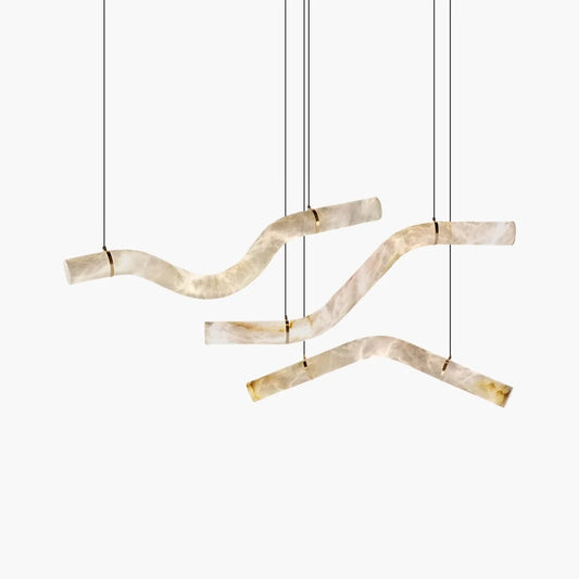 Minimalist Linear Spanish Alabaster Pendant Light