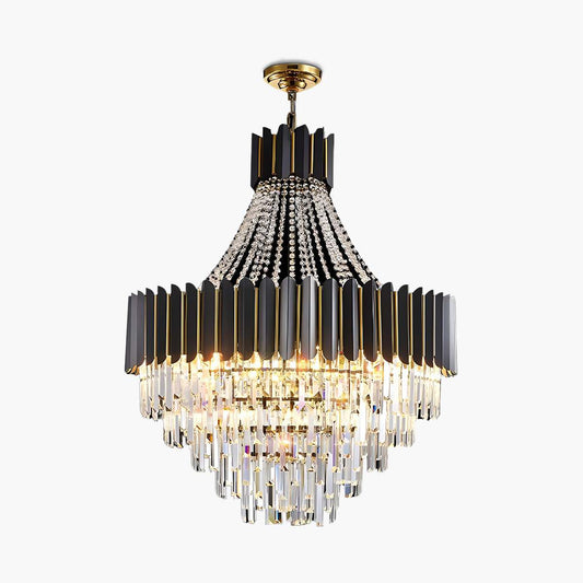 Modern Black Gold Crystal Chandelier