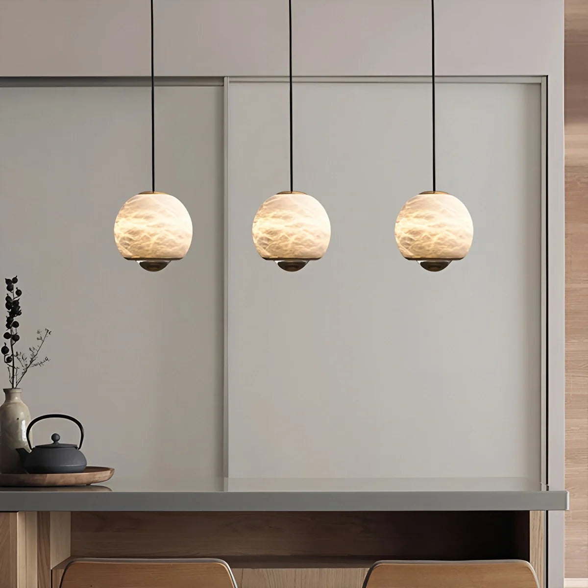 Modern Adjustable Spanish Alabaster Pendant Light – Alabaster detail 10