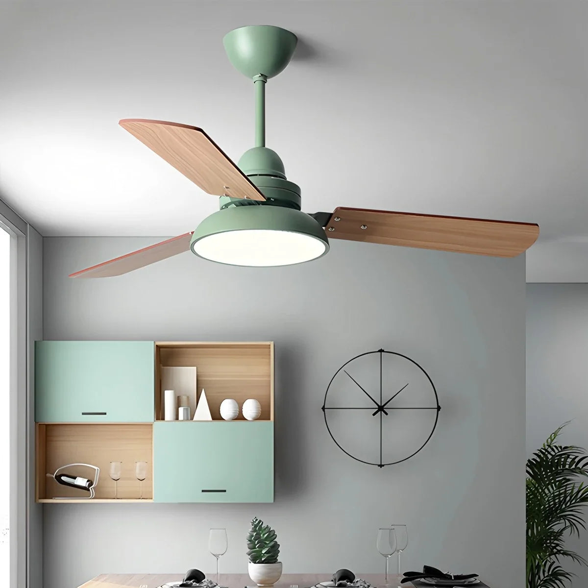 Modern Minimalist Three Leaf Ceiling Fan Light – detail 2