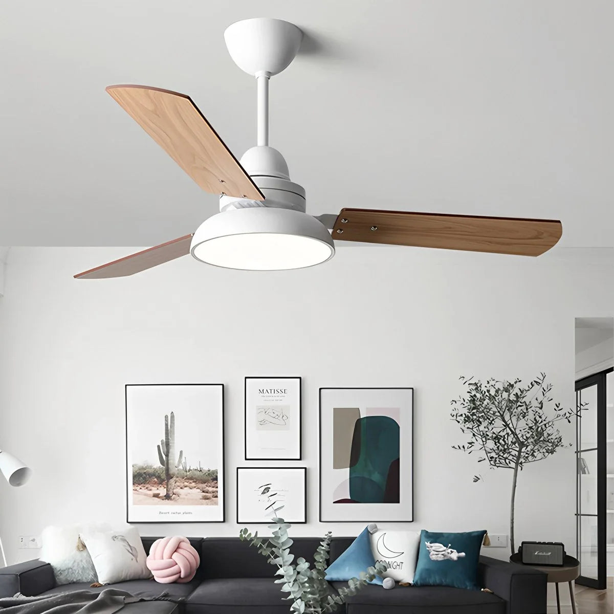 Modern Minimalist Three Leaf Ceiling Fan Light – detail 26