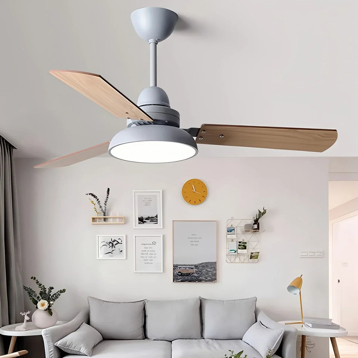 Modern Minimalist Three Leaf Ceiling Fan Light – detail 14