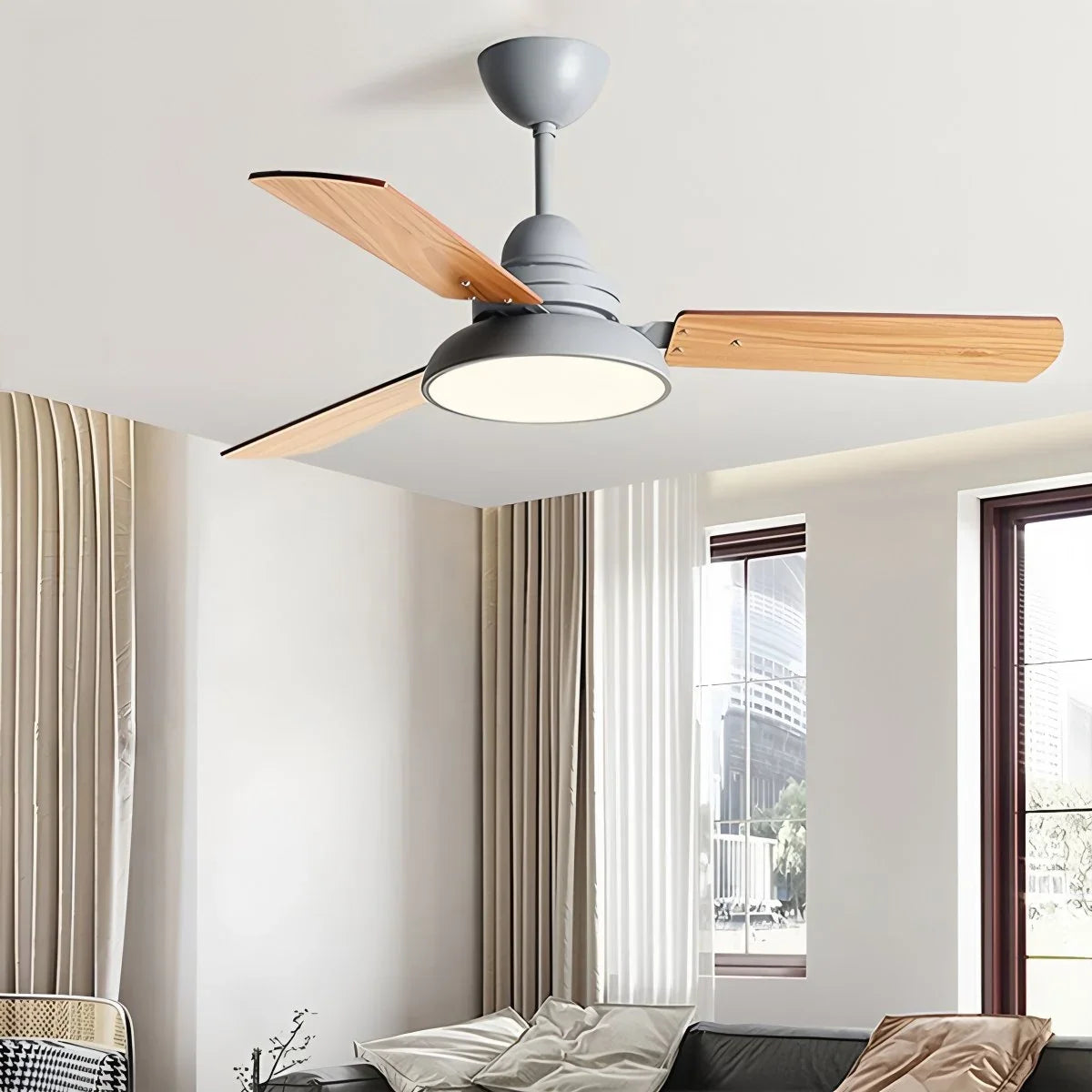 Modern Minimalist Three Leaf Ceiling Fan Light – detail 16