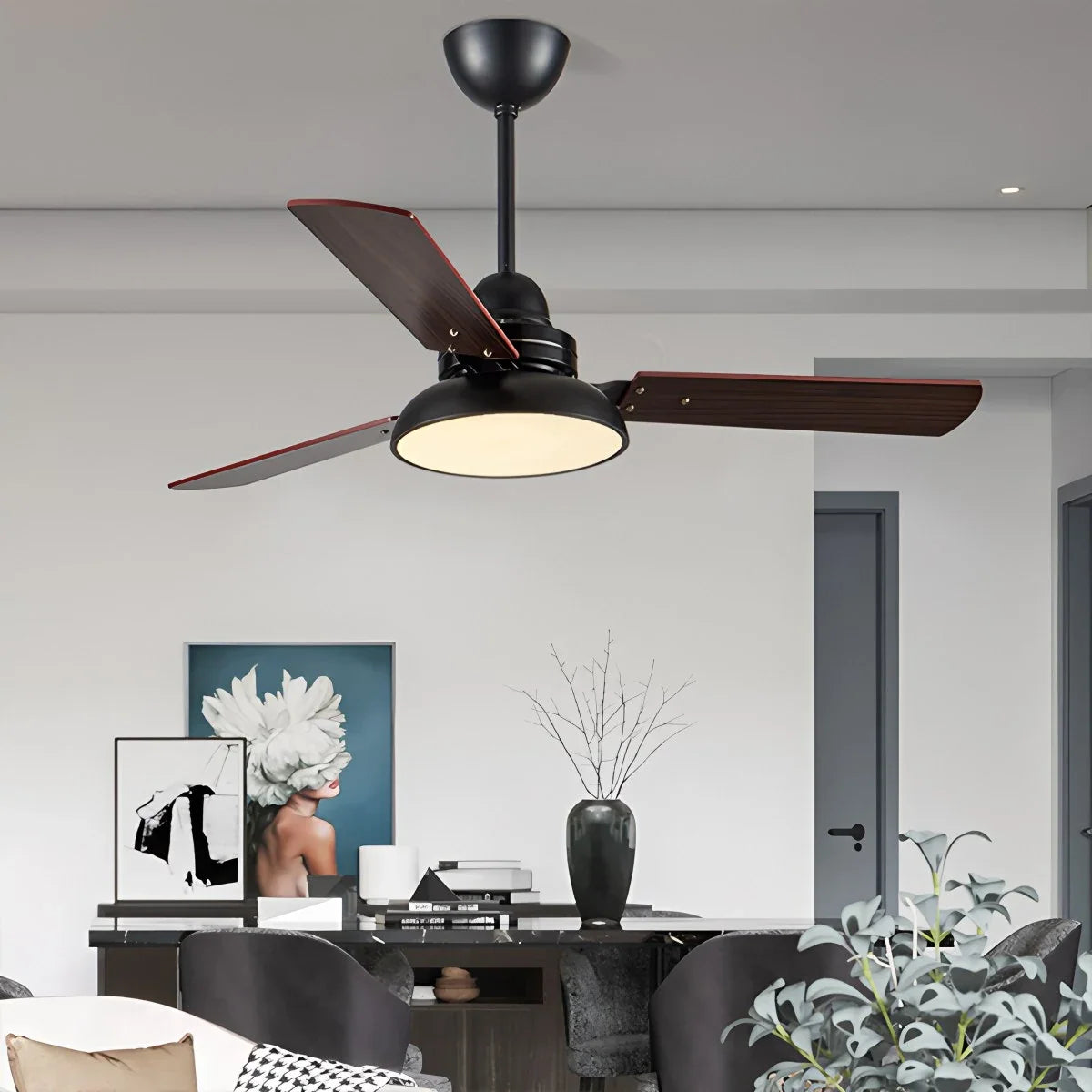 Modern Minimalist Three Leaf Ceiling Fan Light – detail 22