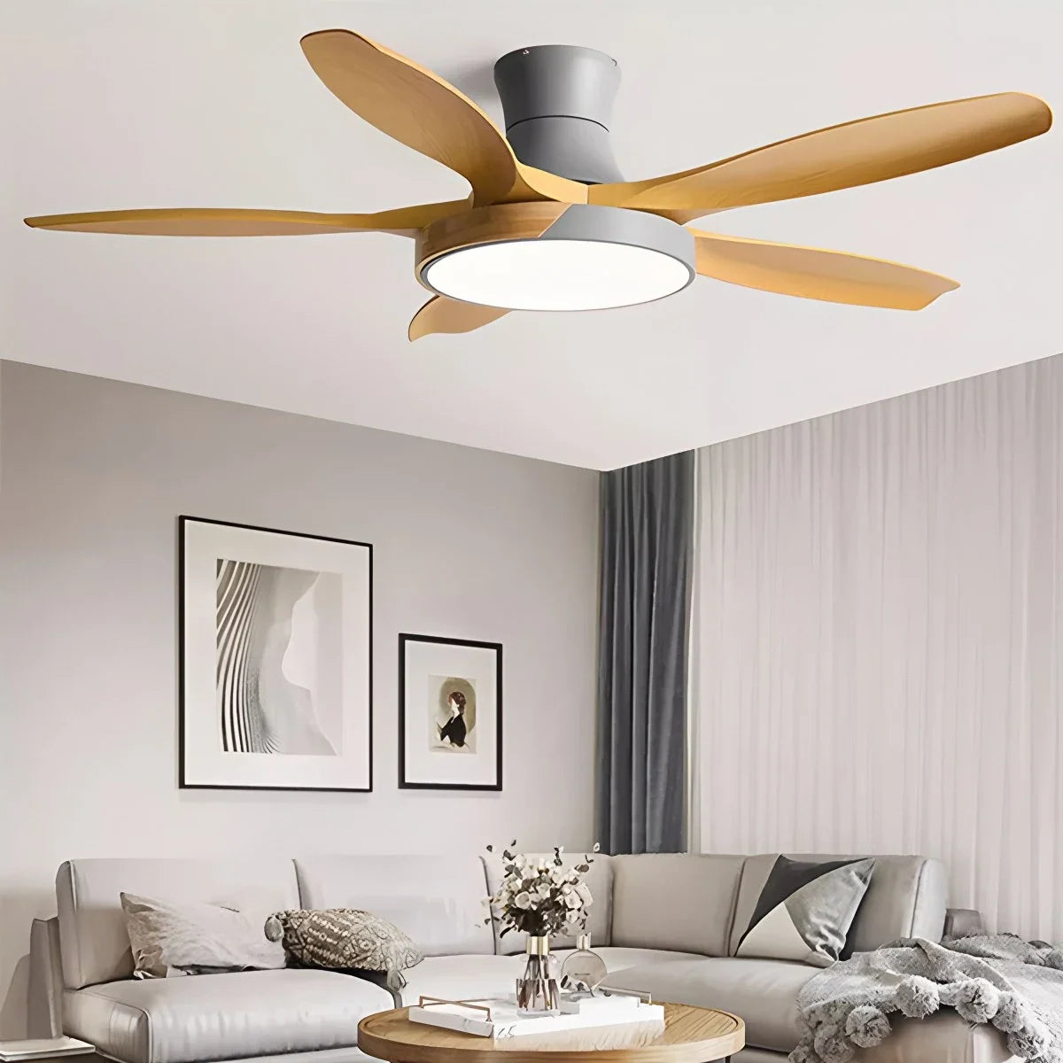 Nordic 5-Blade LED Ceiling Fan Light – detail 2