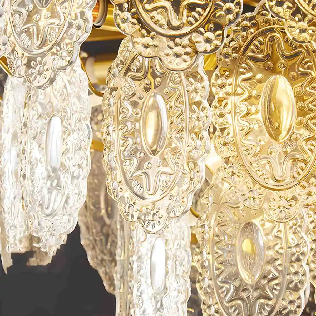 Tiered Textured Glass Chandelier – Glass detail 25