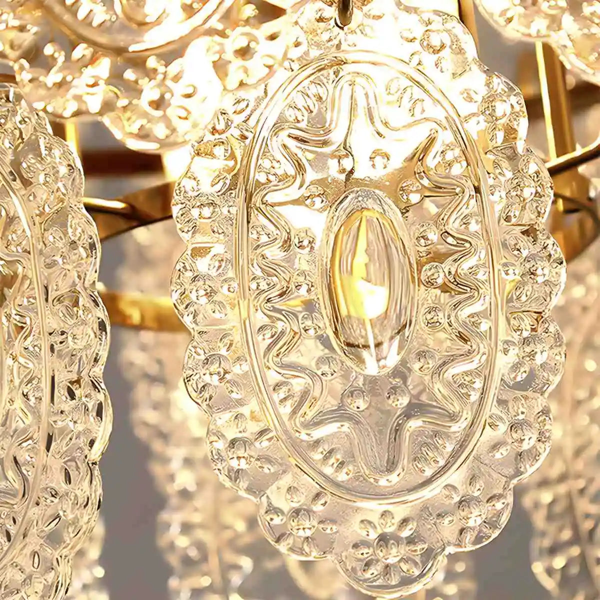 Tiered Textured Glass Chandelier – Glass detail 26