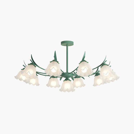 French Vintage Lily of the Valley Flower Chandelier
