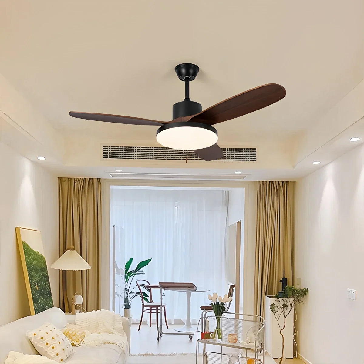 3 Wood Blade Ceiling Fan with Light – Wood detail 6