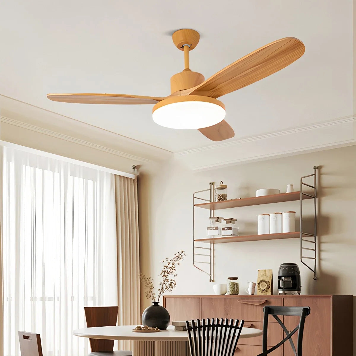 3 Wood Blade Ceiling Fan with Light – Wood detail 14