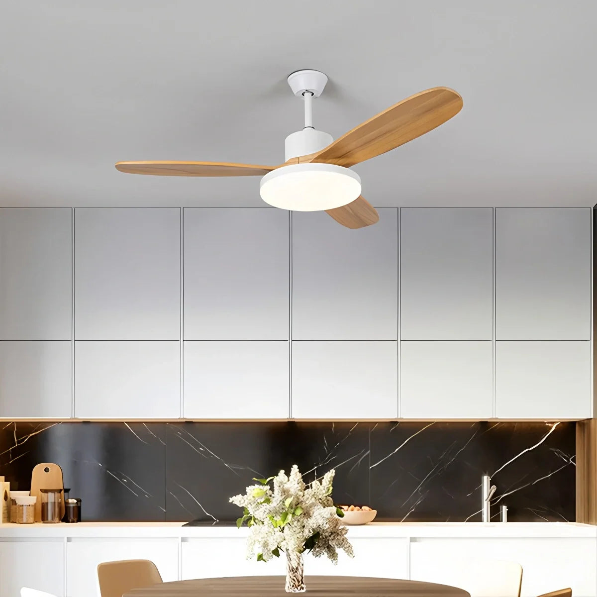 3 Wood Blade Ceiling Fan with Light – Wood detail 18