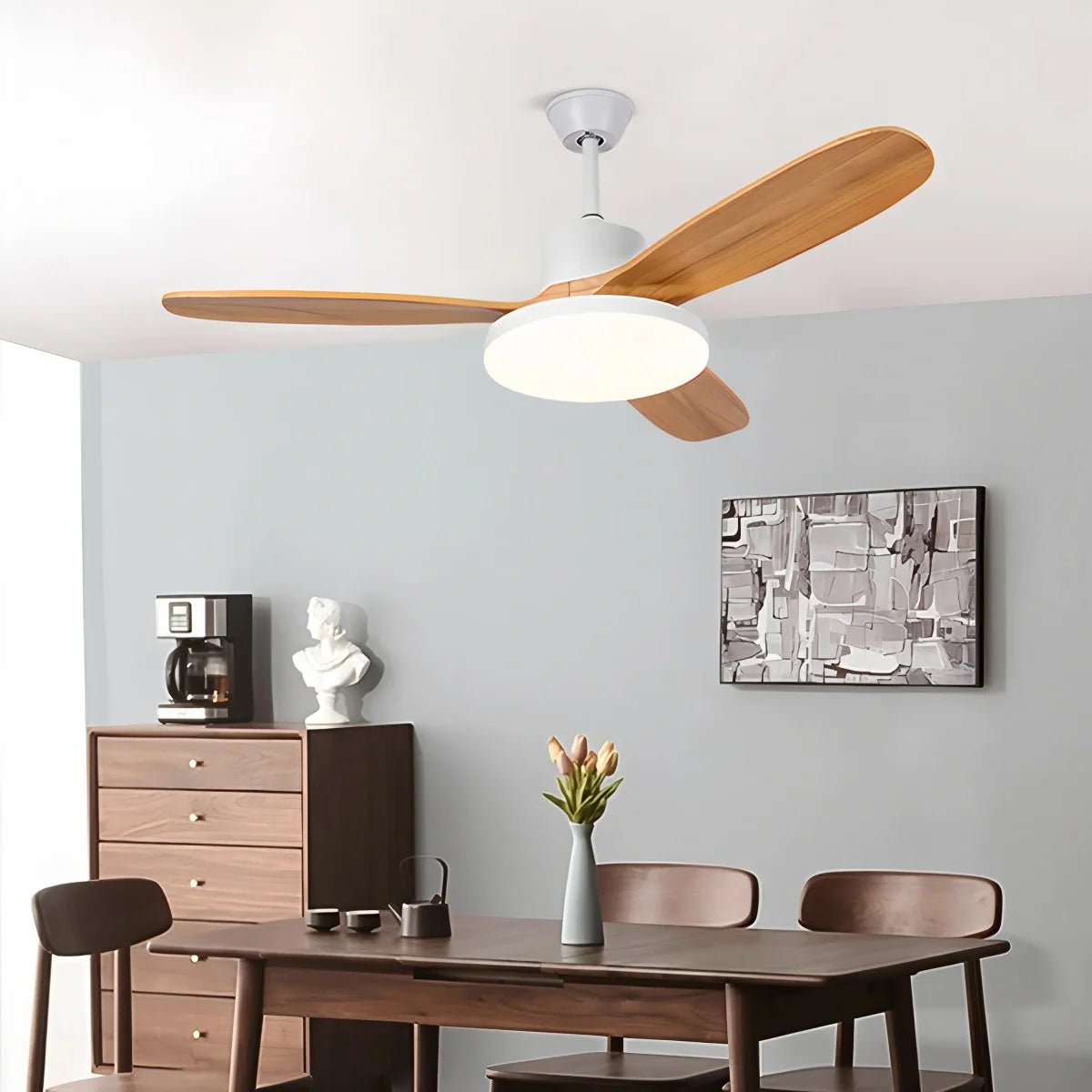 3 Wood Blade Ceiling Fan with Light – Wood detail 19
