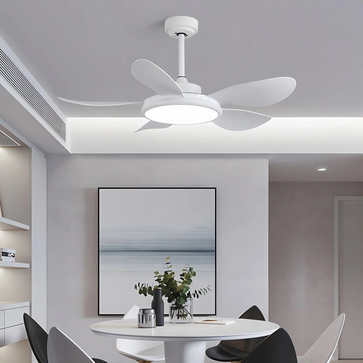 5-Blade Wood Ceiling Fan with Light for Living Room – Wood detail 24