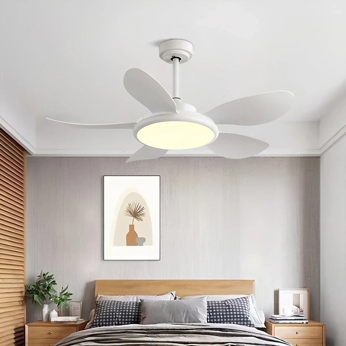 5-Blade Wood Ceiling Fan with Light for Living Room – Wood detail 25