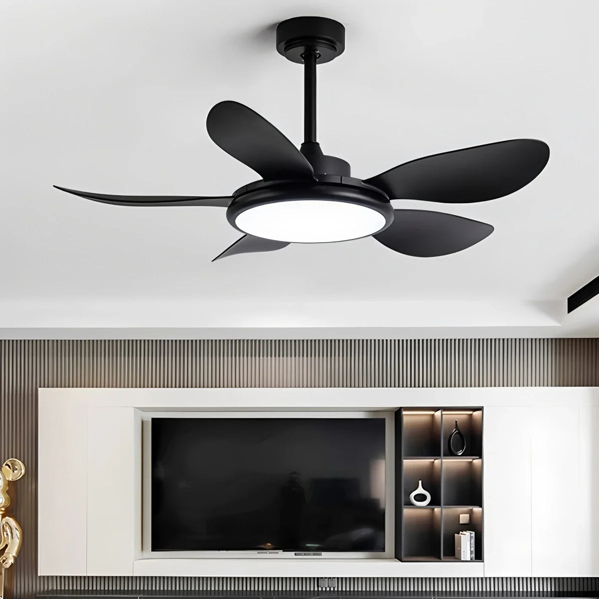 5-Blade Wood Ceiling Fan with Light for Living Room – Wood detail 16