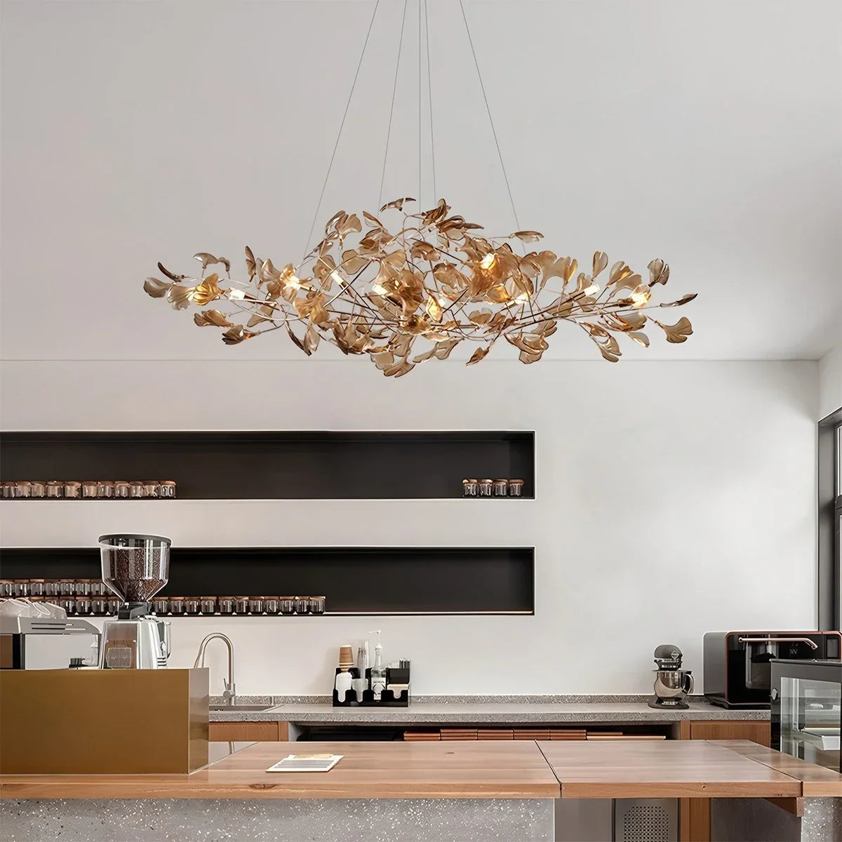 Acrylic Ginkgo Leaf Chandelier for Dining Area – Acrylic detail 12