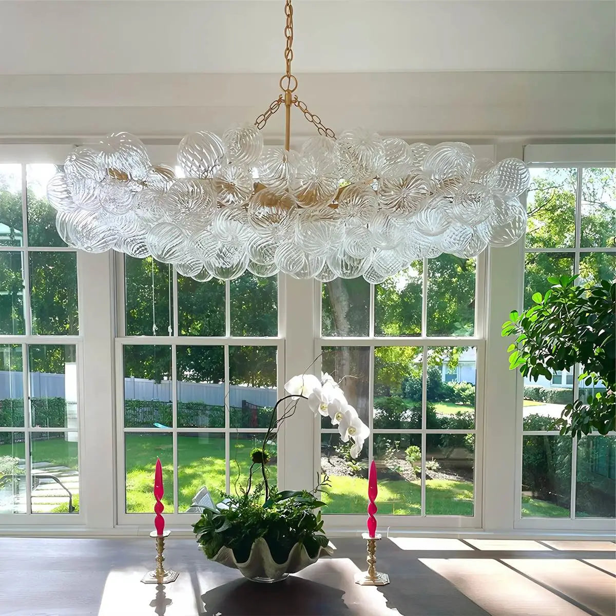 Vortex Glass Bubble Ball Chandelier – Glass detail 5