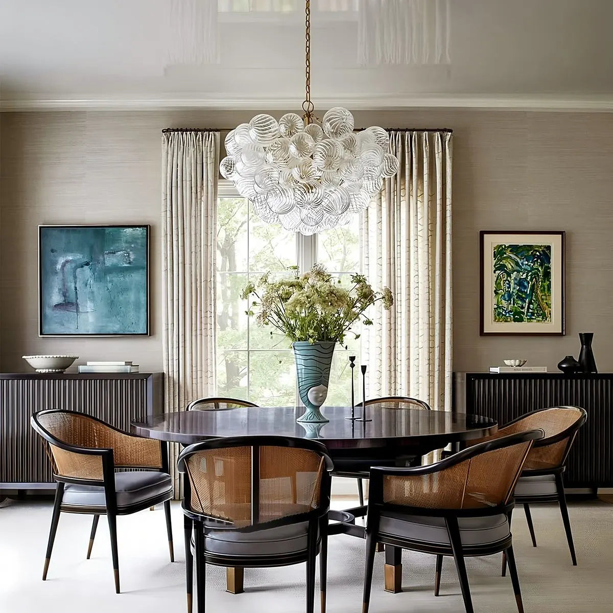 Vortex Glass Bubble Ball Chandelier – Glass detail 8