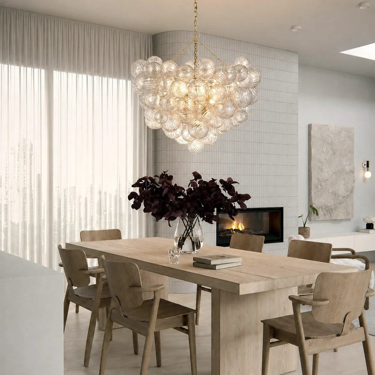 Vortex Glass Bubble Ball Chandelier – Glass detail 10