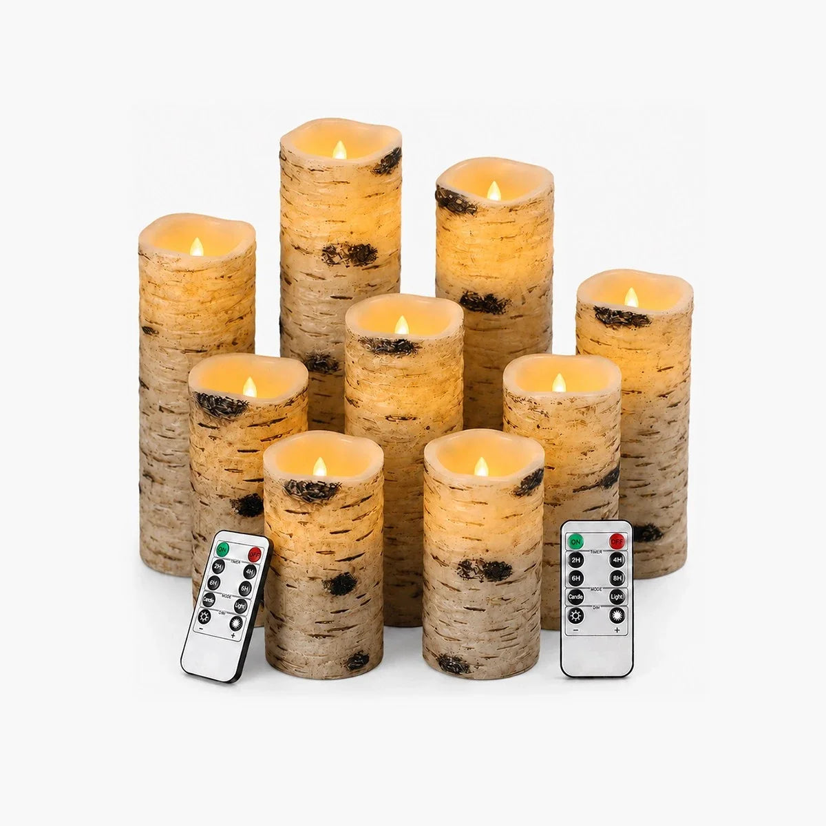 Birch Bark LED Flameless Paraffin Candle 9 Pack × 8 Flameless Candle – detail 2