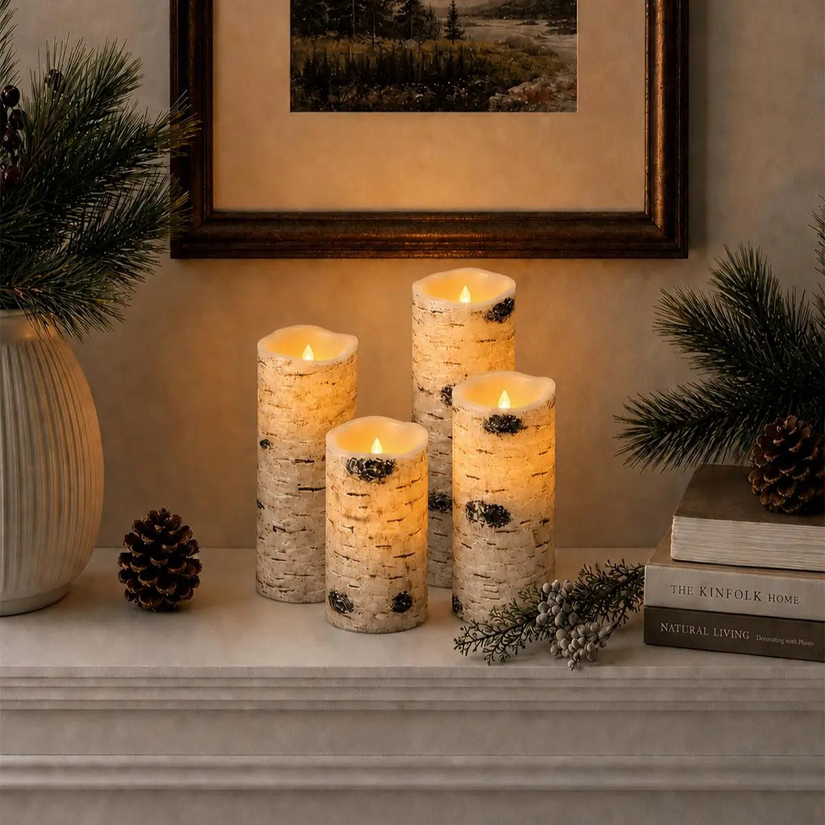 Birch Bark LED Flameless Paraffin Candle 9 Pack × 8 Flameless Candle – detail 5